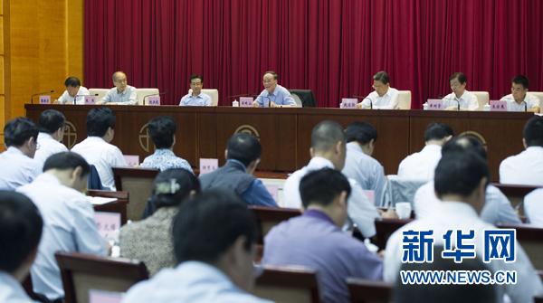 7月16日，中共中央政治局常委、中央紀委書記、中央巡視工作領導小組組長王岐山在北京出席2014年中央第二輪巡視工作動員部署會并講話。新華社記者黃敬文 攝 