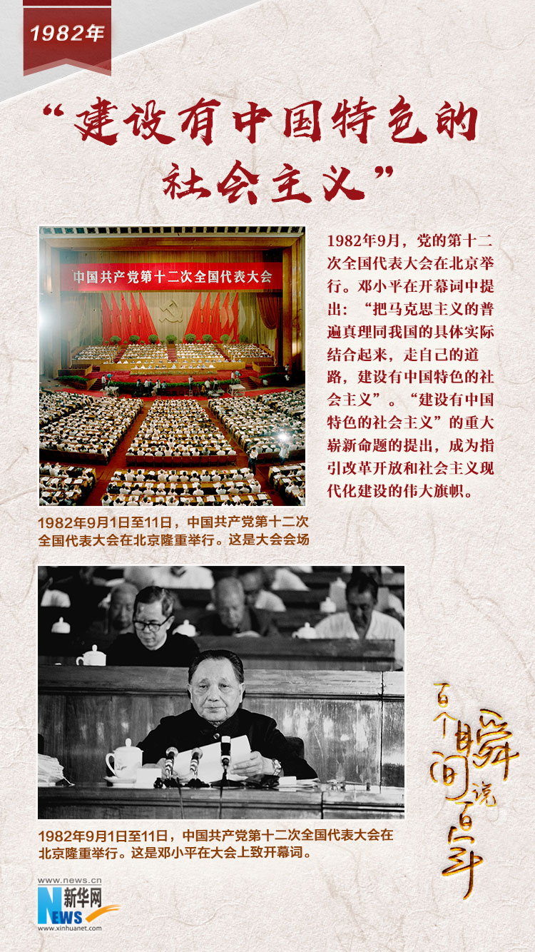 1982，“建設有中國特色的社會主義”
