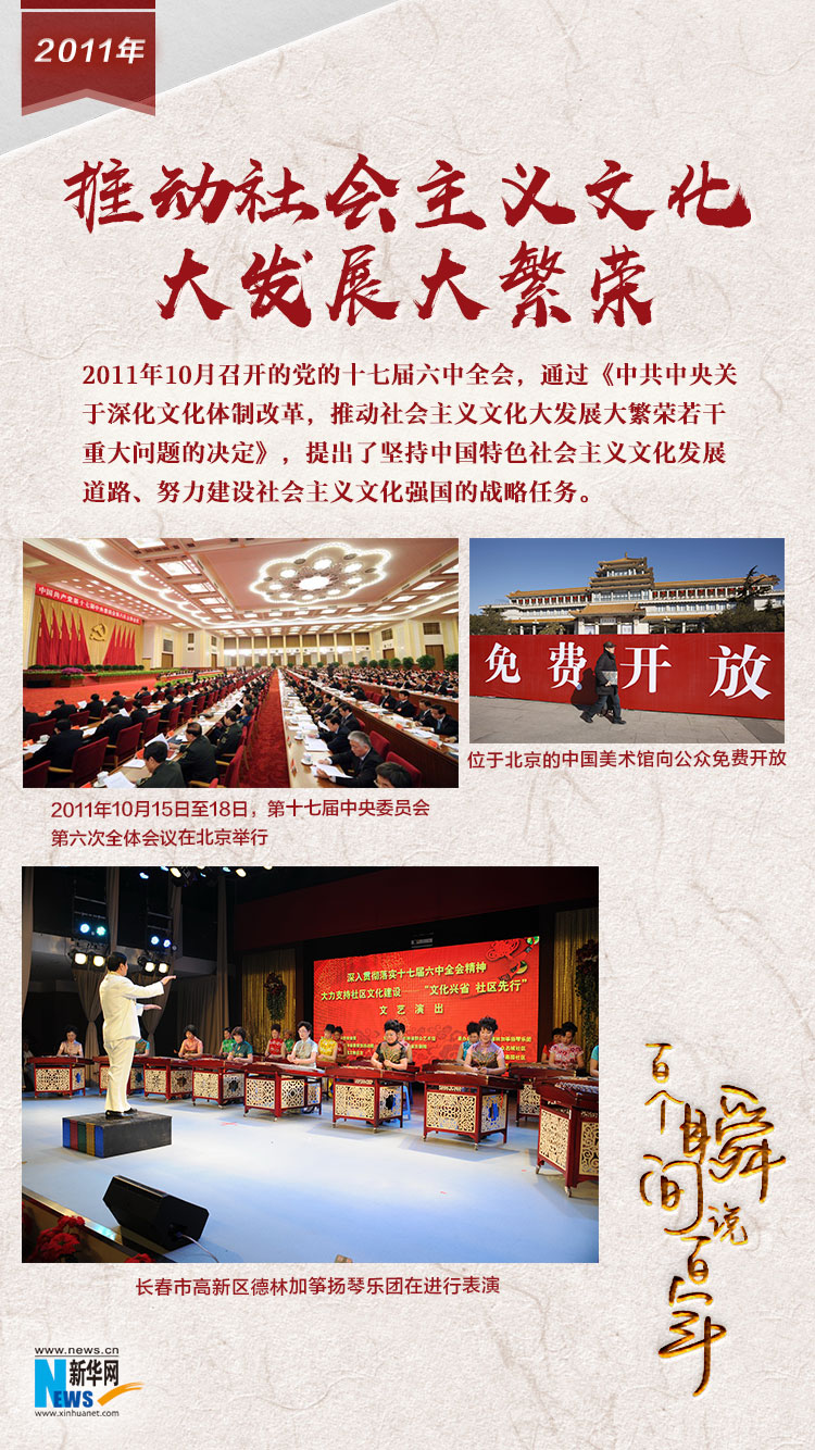 2011，推動社會主義文化大發展大繁榮